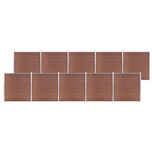 vidaXL Painel de veda&ccedil;&atilde;o para jardim 1737x186 cm WPC castanho