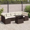 vidaXL Conjunto de Sof&aacute; de Jardim 8 pcs Castanho Rattan Sint&eacute;tico