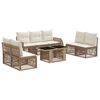 vidaXL Conjunto de Sof&aacute; de Jardim 8 unid. Bege e Branco Creme vime PE