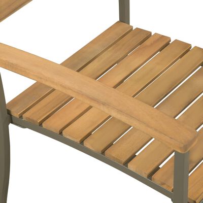 vidaXL Cadeiras de jardim empilháveis 2 pcs madeira acácia maciça/aço