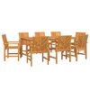 vidaXL Conjunto de Jantar para Jardim 9 unid. Castanho