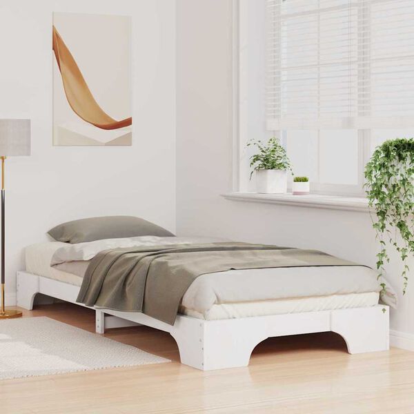 vidaXL Estrutura da Cama Branco 80 x 220 cm Madeira de Pinheiro S&oacute;lida