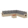 vidaXL 10 pcs conj. sof&aacute;s jardim c/ almofad&otilde;es vime PE bege misturado