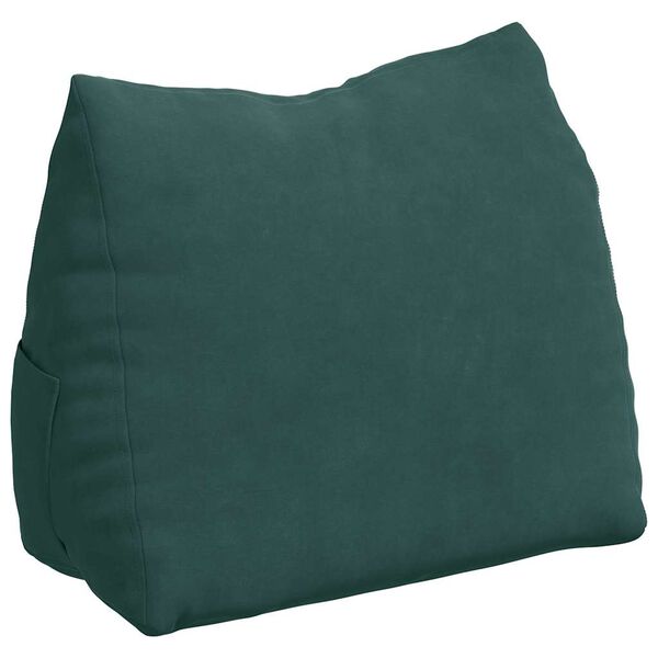 vidaXL Travesseiro para Costas Verde Escuro 45 x 20 x 35 cm