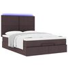 vidaXL Estrutura cama otomana colch&atilde;o 140x190cm tecido castanho escuro