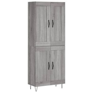 vidaXL Arm&aacute;rio alto 69,5x34x180 cm derivados de madeira sonoma cinza