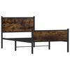 vidaXL Estrutura de cama sem colchão 107x203 cm metal carvalho fumado