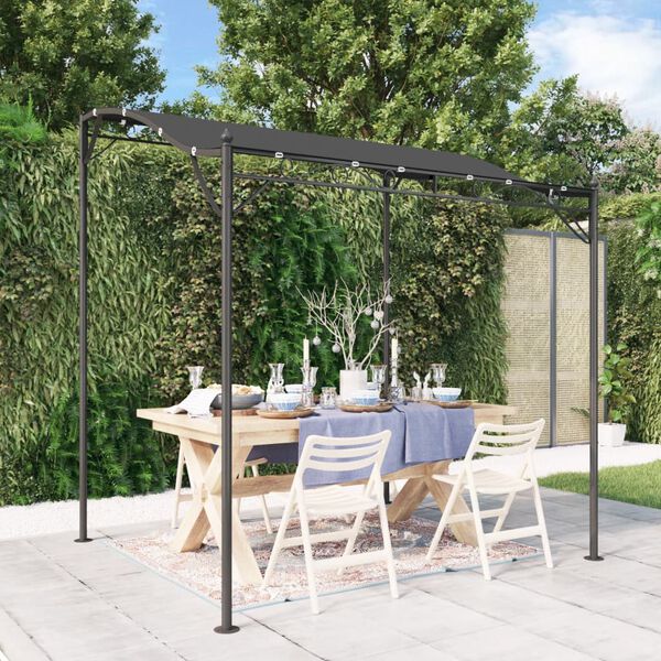 vidaXL Toldo 2x2,3 m 180 g/m&sup2; tecido e a&ccedil;o antracite