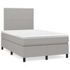 vidaXL Cama box spring c/ colch&atilde;o e LED 120x190 cm tecido cinza-claro