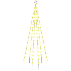 vidaXL &Aacute;rvore de Natal mastro de bandeira 108 LEDs 180cm branco quente