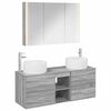 vidaXL Conjunto de M&oacute;veis para Banheiro 4 pcs Sonoma cinzento