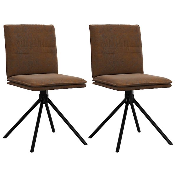 vidaXL Cadeira de jantar Brown Faux Suede Leather