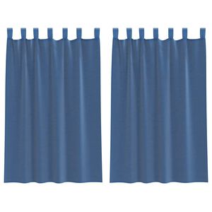 vidaXL Cortinas de voile com la&ccedil;os 2 pcs azul real 140x175 cm