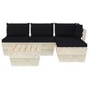 vidaXL 5 pcs conjunto lounge de paletes + almofad&otilde;es madeira de abeto