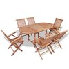 vidaXL Conjunto jantar p/ jardim com imperfei&ccedil;&otilde;es 7 pcs teca maci&ccedil;a
