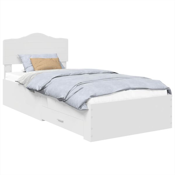 vidaXL Estrutura da Cama Branco 90 x 190 cm Madeira processada
