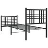 vidaXL Estrutura de cama com cabeceira e p&eacute;s 80x200 cm metal preto