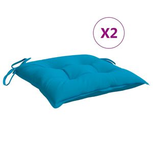 vidaXL Almofad&otilde;es de cadeira 2 pcs 40x40x7 cm tecido oxford azul-claro