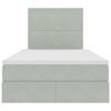 vidaXL Cama com arruma&ccedil;&atilde;o e colch&atilde;o Cinzento-claro 120 x 190 cm Veludo
