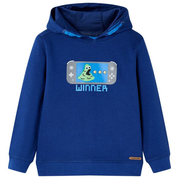 Sweatshirt para crian&ccedil;a com capuz azul-escuro 92