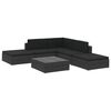 vidaXL 6 pcs conjunto lounge de jardim c/ almofad&otilde;es vime PE preto