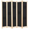 vidaXL Divis&oacute;ria de quarto com 5 pain&eacute;is 200x170x4 cm tecido preto