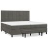 vidaXL Cama com molas/colch&atilde;o 200x200 cm veludo cinzento-escuro