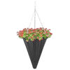 vidaXL Cestos de flores suspensos 2 pcs vime PE preto