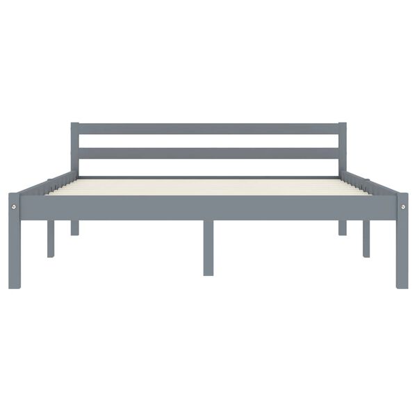 vidaXL Estrutura de cama 120x200 cm madeira pinho maciço cinzento