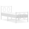 vidaXL Estrutura de cama com cabeceira e p&eacute;s 80x200 cm metal branco