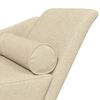 vidaXL Chaise lounge com almofadões tecido creme