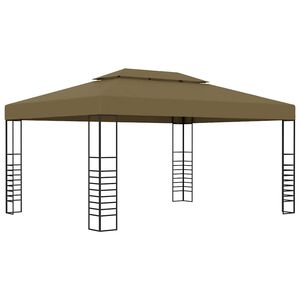 vidaXL Gazebo 3x4 m 180 g/m&sup2; cinza-acastanhado