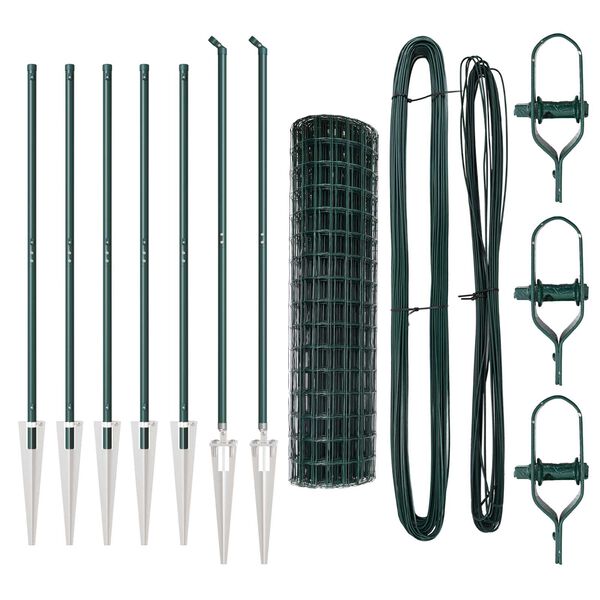 vidaXL Cerca com Poste Verde 1 x 10 m A&ccedil;o