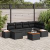 vidaXL Conjunto de Sof&aacute; de Jardim 7 pcs Preto Rattan de Polipropileno