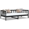 vidaXL Sof&aacute;-cama 90x200 cm madeira de pinho maci&ccedil;a preto