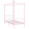vidaXL Estrutura de cama com dossel 90x200 cm metal cor-de-rosa