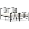 vidaXL Estrutura de cama com cabeceira e p&eacute;s 135x190 cm metal preto