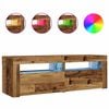 vidaXL Mesas cabeceira c/ luzes LED 2 pcs 60x35x40 cm madeira velha
