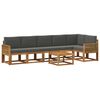 vidaXL Conjunto de Sof&aacute;s para Exterior 7 pcs Natural e Antracite
