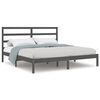 vidaXL Estrutura de cama super king 180x200 cm madeira maci&ccedil;a cinza