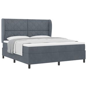 vidaXL Cama Box com colch&atilde;o Cinza Escuro 200 x 180 cm Poli&eacute;ster