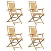 vidaXL Cadeiras de jardim dobráveis 4 pcs 53x66x99 cm bambu