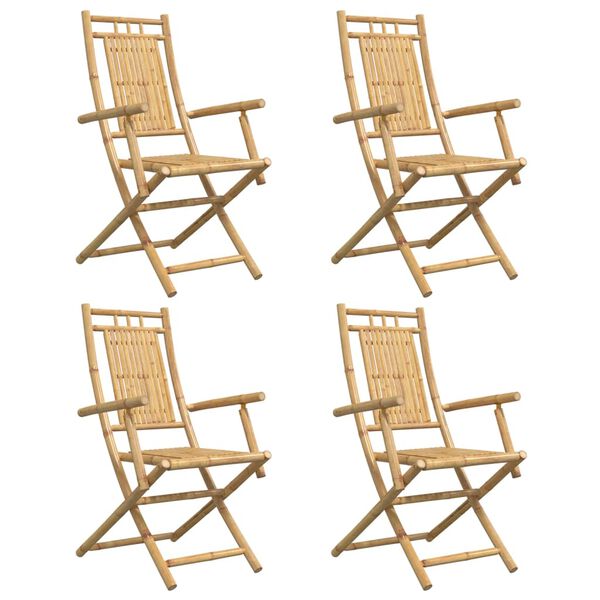 vidaXL Cadeiras de jardim dobráveis 4 pcs 53x66x99 cm bambu