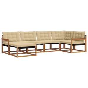 vidaXL Conjunto de Sof&aacute;s para Exterior 6 pcs Natural e Bege