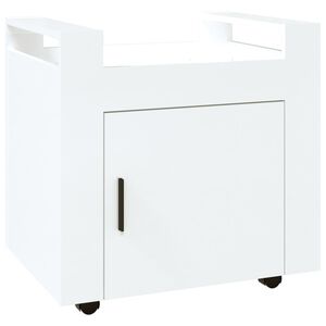 vidaXL Carrinho secretária 60x45x60cm deriv. madeira branco brilhante