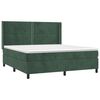 vidaXL Cama com molas/colch&atilde;o 160x200 cm veludo verde-escuro
