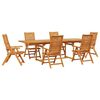 vidaXL Conjunto de Jantar para Jardim 7 unid. Castanho
