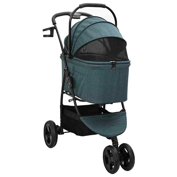vidaXL Carrinho de Pet Dobrável Ajustável Verde 78 x 54 x 101 cm