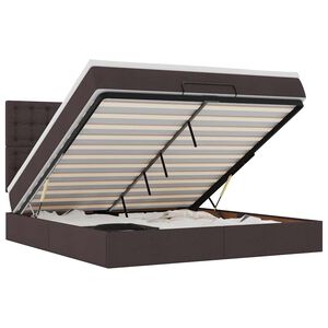 vidaXL Estrutura de cama otomana com colch&atilde;o 180x200cm castanho escuro