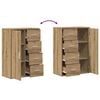 vidaXL Buffet com gaveta 2 pcs Carvalho Artesanal 60 x 31 x 84 cm